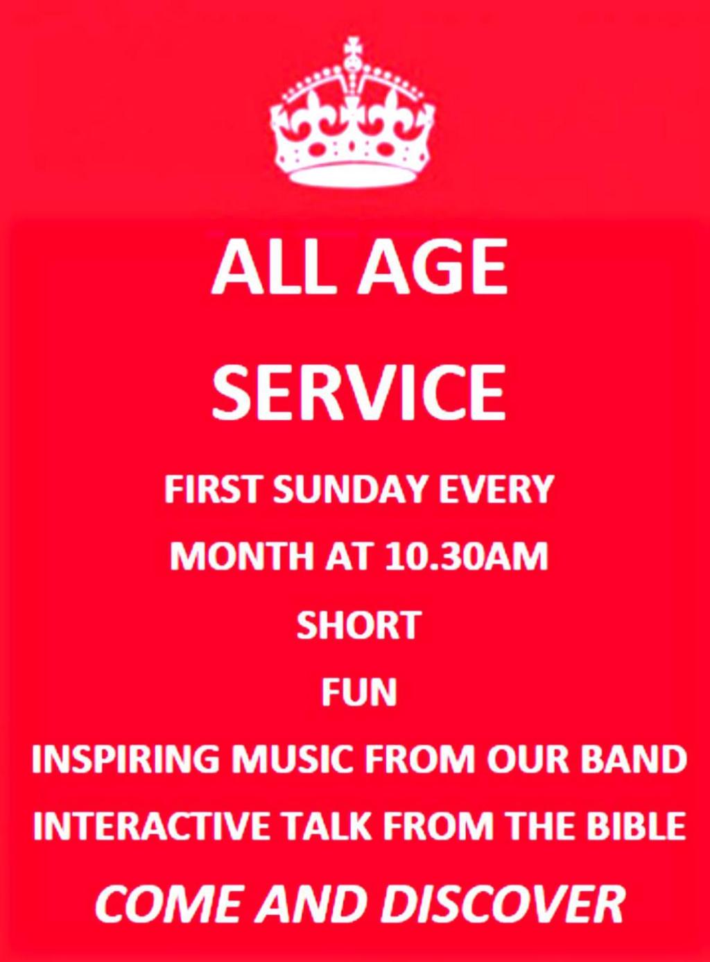 All Age Service this&nbsp;Sunday