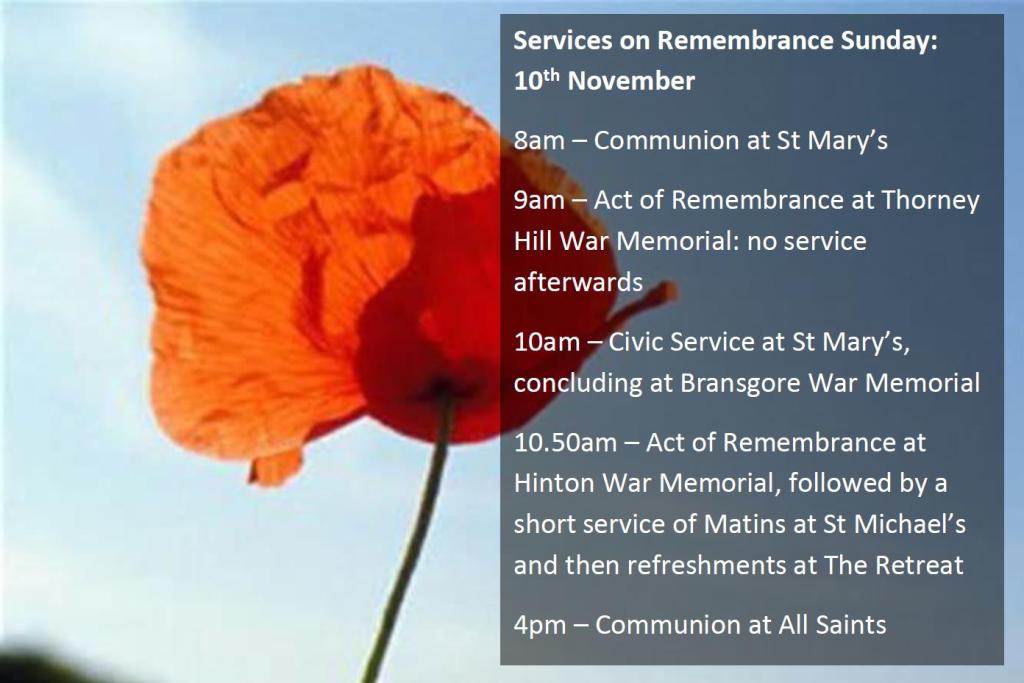 Remembrance Sunday Services